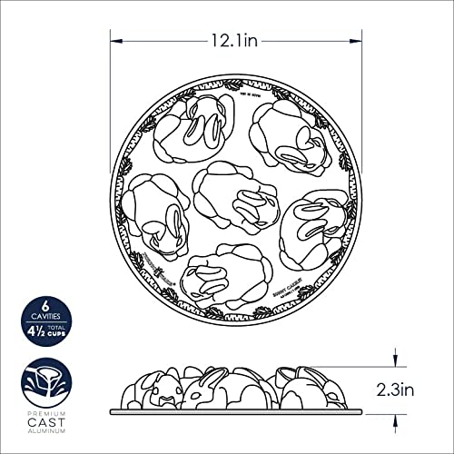 Nordic Ware Baby Bunny Cakelet, 4.5 Cup Capacity, Toffee