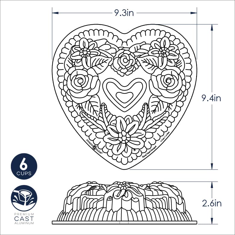 Nordic Ware Wildflower Loaf Pan, 6-Cup, Toffee