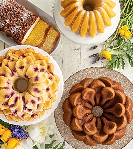Nordic Ware Floral Cakelet, 3 Cups, Toffee