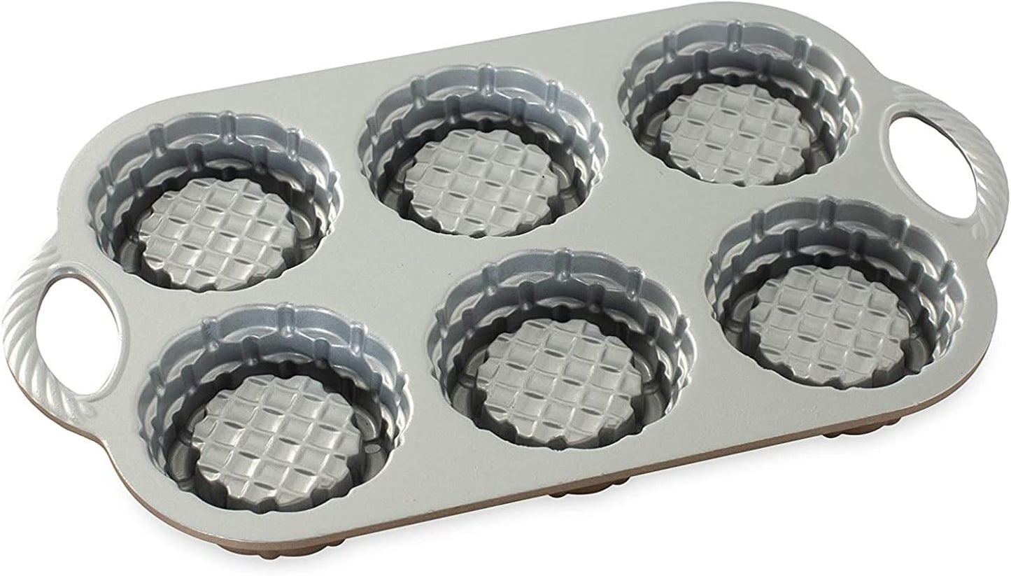 Nordic Ware 54349AMZ Shortcake Baskets Cast Aluminum Cakelet, Six 1/2 Cup, Toffee