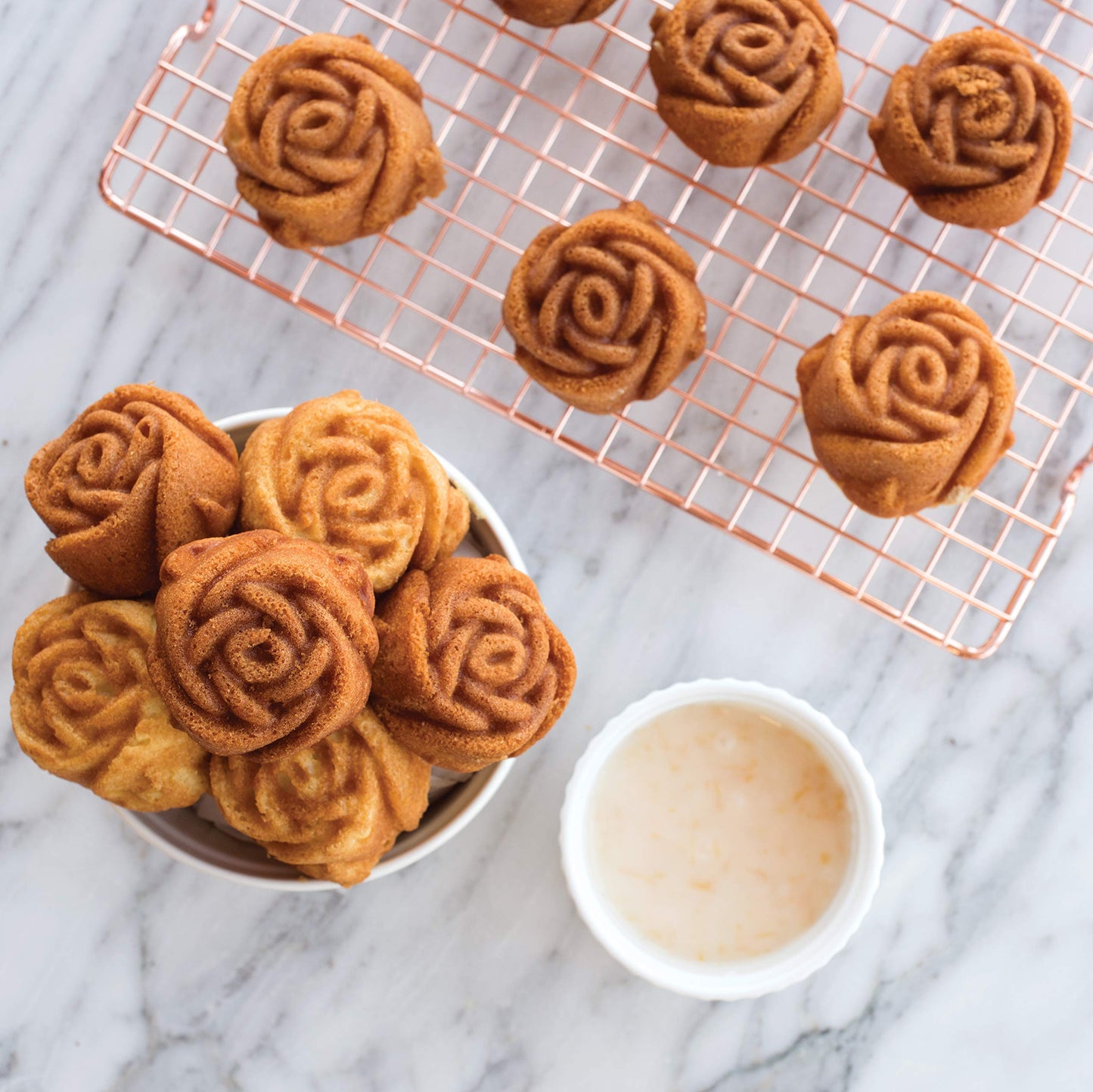 Nordic Ware Floral Cakelet, 3 Cups, Toffee