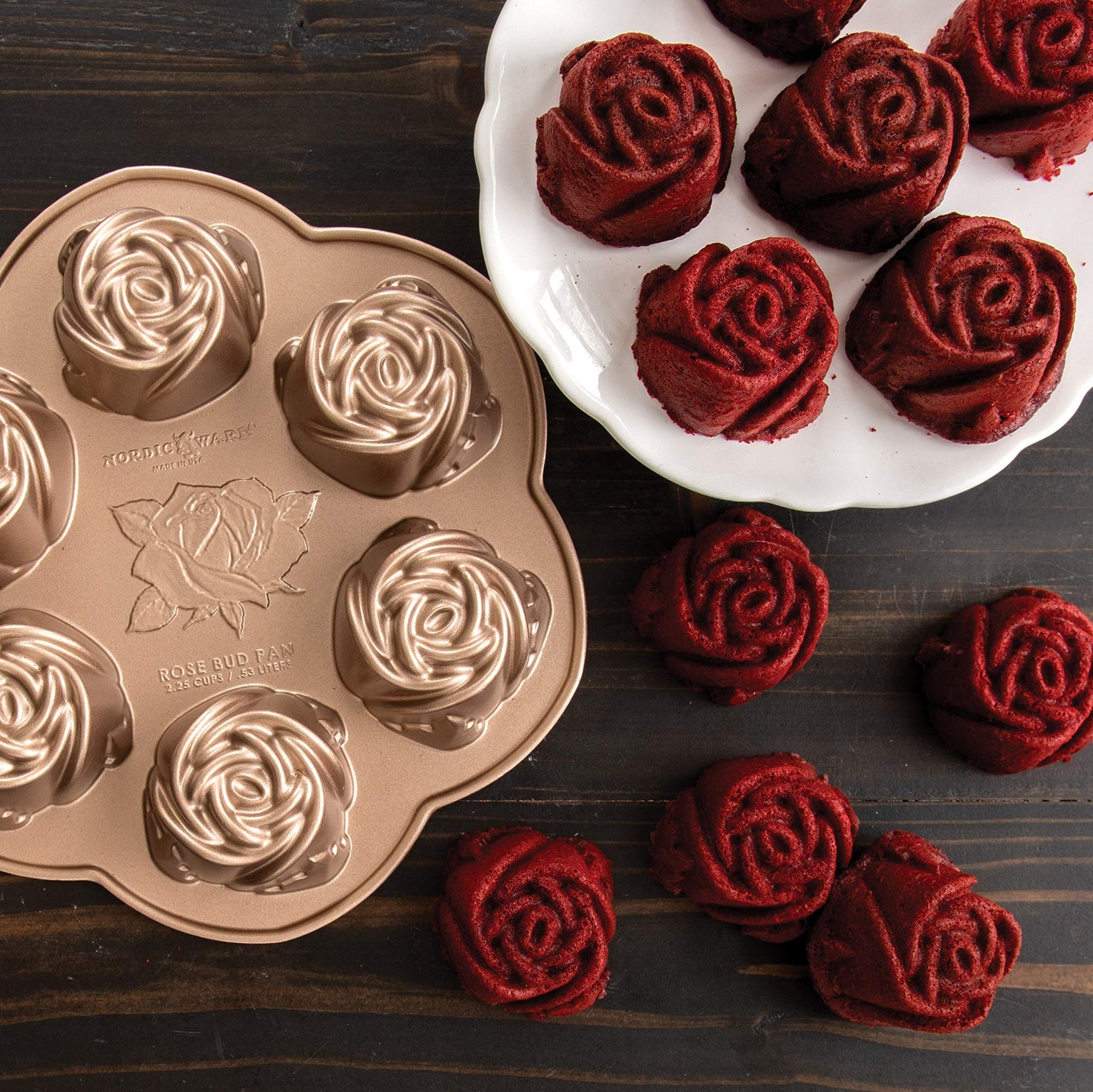 Nordic Ware Floral Cakelet, 3 Cups, Toffee
