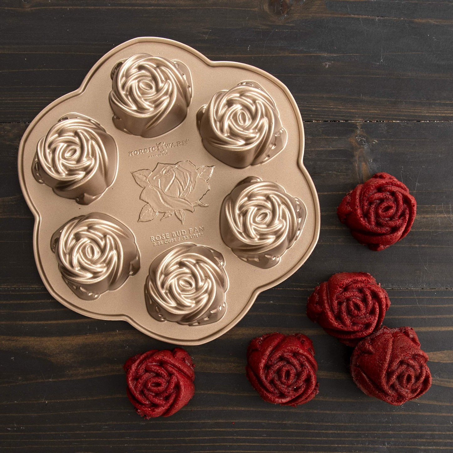 Nordic Ware Floral Cakelet, 3 Cups, Toffee