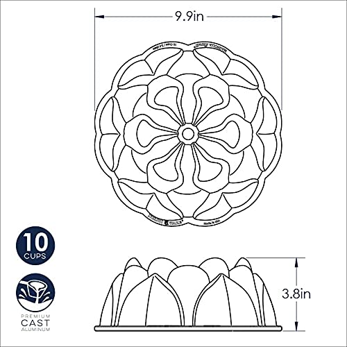 Nordic Ware Floral Cakelet, 3 Cups, Toffee