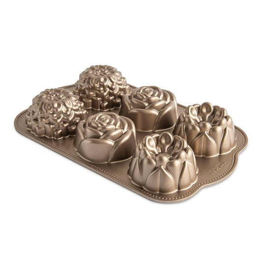 Nordic Ware Floral Cakelet, 3 Cups, Toffee