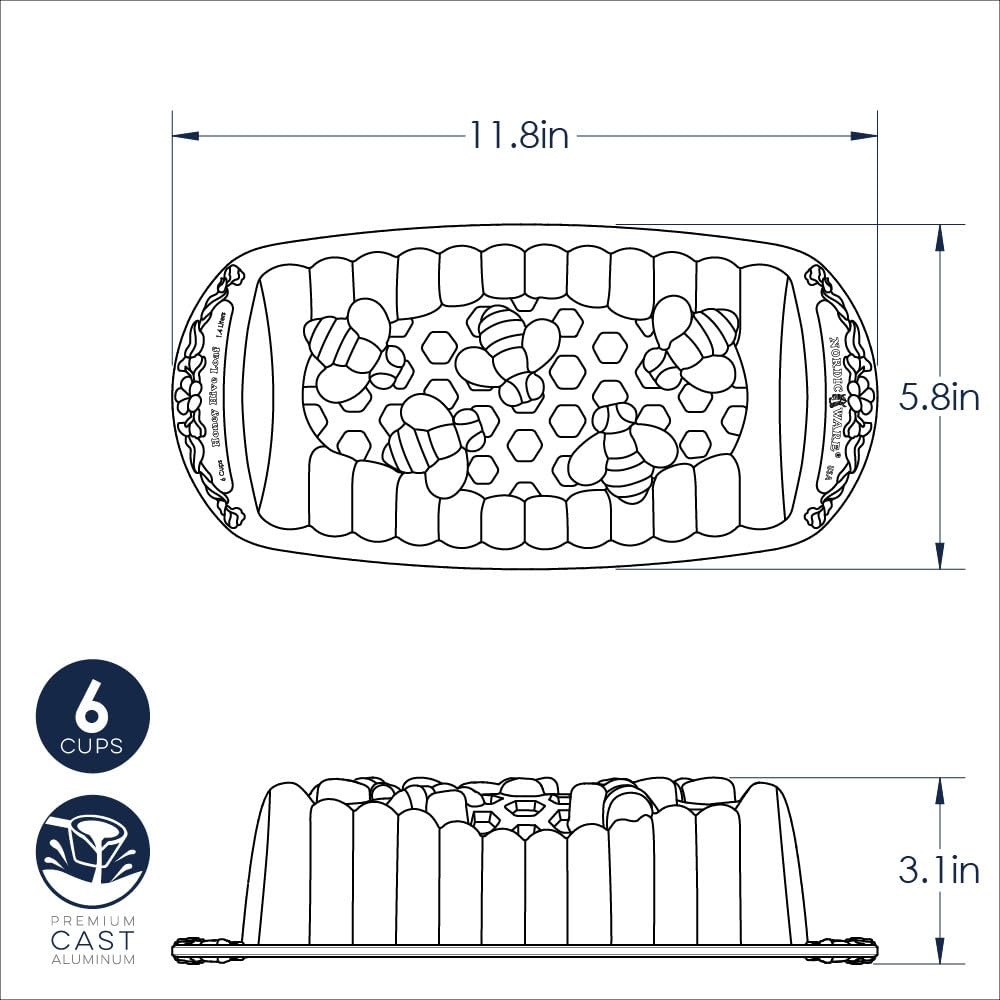 Nordic Ware Honeycomb Loaf, 6 Cup, Toffee