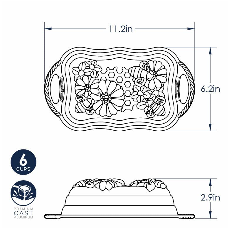 Nordic Ware Honeycomb Loaf, 6 Cup, Toffee