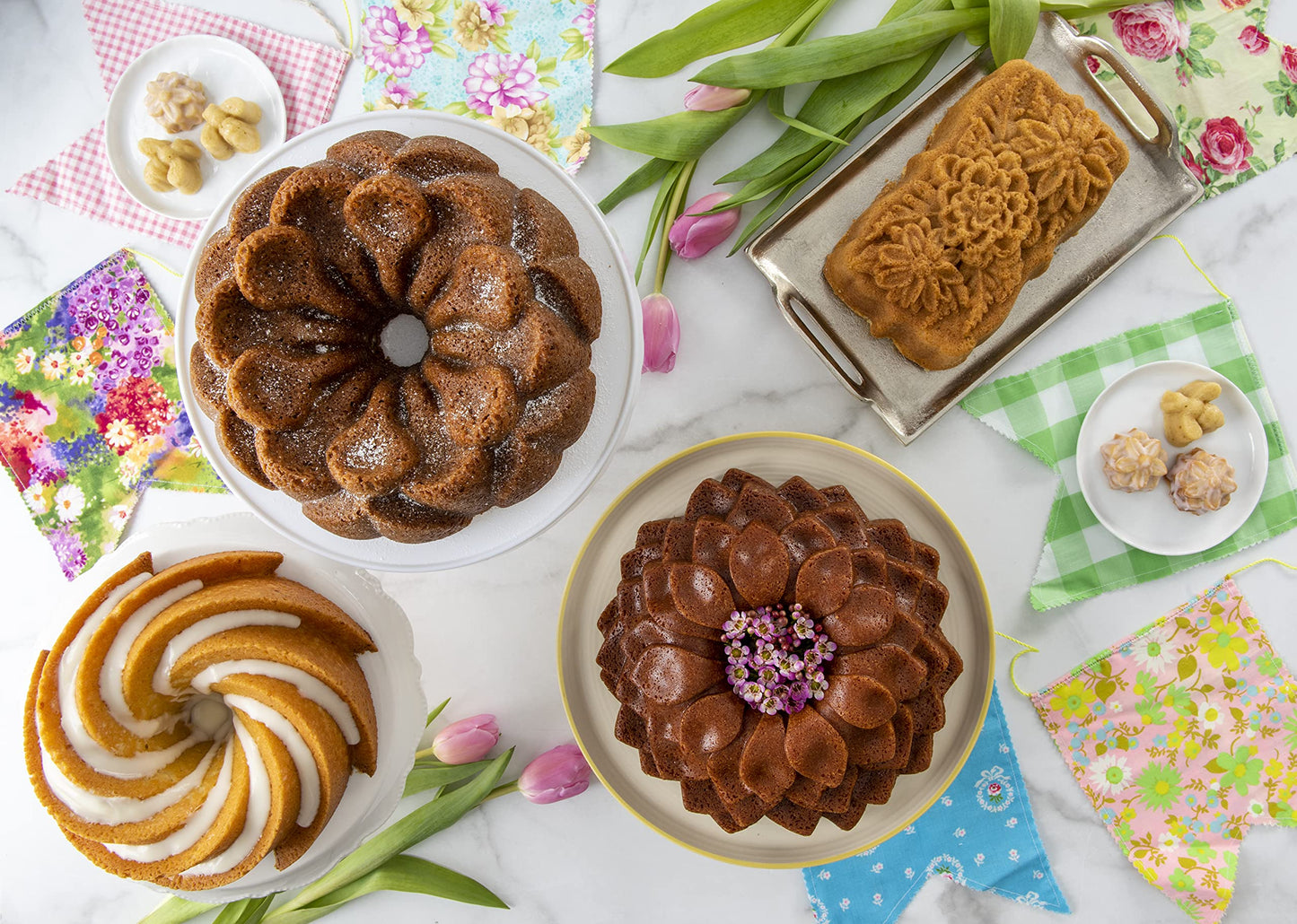Nordic Ware Floral Cakelet, 3 Cups, Toffee